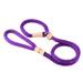 Alvalley Rope Dog Leashes with Stopper - Slip Leads - Soft Braided No-Pull Gentle Leash - Adjustable for Small Medium Large Extra Large Dogs(Purple 6 ft or 183 cms Long 5/16 in or 8 mm Thick)