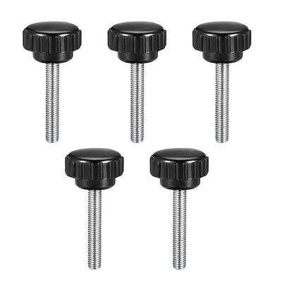 M5x40mm Male Thread Knurled Clamping Knobs Grip Thumb Screw on 5Pcs - Black,Silver Tone