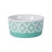 Design Imports CAMZ37260 4.25 x 2 in. Lattice Pet Bowl Aqua - Small