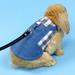 Pet Clothes Leash 2-piece Set for Rabbits Dogs Cats Hoodie Strap Jeans Guinea Pig Lop-eared Rabbit Hamster Leash Outdoor Blue S