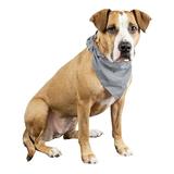 4 Pcs Plain Cotton Pets Dogs Bandana Triangle Shape - Large & Washable (Grey)