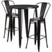 30'' Round Metal Indoor-Outdoor Bar Table Set with 2 Cafe Stools - 30"W x 30"D x 41"H