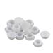 Plastic Round Flush Mount Cable Connector Hole Plugs Covers 8mm 16pcs - White - 0.2" x 0.4"(H*Max.D)