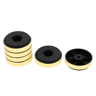 6PCS Foam Round DAC Speaker Player Feet Stand Pad Gold Tone 40mmx10mm - Black,Gold Tone - 1.6" x 0.4" (D*T)