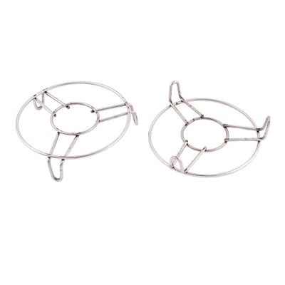 Stainless Steel Round Steaming Rack Stand 4 Inch x 1 Inch 2 Pcs - Silver - 4" x 1"(D*H)