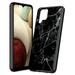 Capsule Case Compatible with Galaxy A12 [Cute Slim Heavy Duty Men Women Girly Design Protective Black Phone Case Cover] for Samsung Galaxy A12 SM-A125 (Black Marble Print)