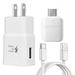 Fast Adaptive 15W Wall Adapter Charger For Samsung Galaxy Tab S7+ - Includes Type C / USB-C 10ft (3m) Long Cable and OTG Adapter - Rapid Charging - White