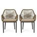 Noble House Outdoor Dining Chair - Wicker/Rattan - Set of 2 - Beige