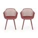 GDF Studio Tate Outdoor Modern Dining Chairs Set of 2 Red