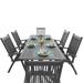 Vifah Renaissance Outdoor Patio Hand-scraped Wood 7PC Extension Table Dining Set