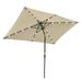 Yescom 10x6.5 Ft Outdoor Rectangle Solar Powered LED Lighted Patio Umbrella with Crank Tilt for Table Market Beach Pool