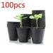 100Pcs Plastic Nursery Pot Garden Plant Nutrition Pot Flower Plant Container Seed Starting Pots Black