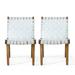 Morganton Rope Weave Outdoor Lounge Chair Set of 2 White and Teak