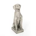 Noble House 31.5 Hilldom Cast Stone Outdoor Dog Dog Garden Statue