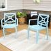 Sunnydaze Tristana Plastic Outdoor Dining Armchair - Spring Blue - Set of 4