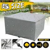 Small/Large Waterproof Patio Furniture Covers Outdoor Indoor Garden Rattan Table Chair Cube Rain Snow Dust Wind-Proof Anti-UV Silver Covers