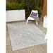 Unique Loom Solid Indoor/Outdoor Solid Rug Light Gray/Ivory 7 1 x 10 Rectangle Solid Modern Perfect For Patio Deck Garage Entryway