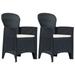 vidaXL Patio Chairs 2 Pcs Dining Single Chair with Cushion Plastic Rattan Look