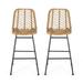 GDF Studio Jessie Outdoor Bar Stool Light Brown and Black 2 Pack