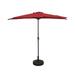 9 ft Half Market Umbella with Bronze Round Free Standing Plastic Base Red