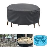 Tophomer Patio Furniture Cover for Outdoor Round Table & Chairs Set 93 Diameter x 23 H Breathable Material UV Protected and Waterproof Storage Accessory Black