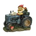 Garden On Tractor Gnome Statue