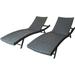 Noble House Kauai Outdoor Wicker Chaise Lounges (Set of 2) Grey
