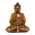 Wooden Serene Sitting Buddha Vitarka Mudra Statue Handmade Meditating Sculpture Figurine Home Decor Accent Handcrafted Art Modern Oriental Decor Size: 8 tall x 7 wide x 3.5 deep