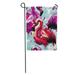 SIDONKU Pattern Flamingos Drawing Bright Watercolor Stain Multicolored Paint Summer Tropical Pink Birds Garden Flag Decorative Flag House Banner 28x40 inch