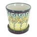 Blue Rose Polish Pottery Sunshine Grotto Flower Pot