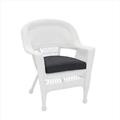 Jeco W00206-C-FS017 White Wicker Chair With Black Cushion