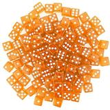 50 or 100 Pack of Bulk Six Sided Dice|D6 Standard 16mm|Great for Board Games Casino Games & Tabletop RPGs| Orange- 100 Count