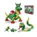 Bloco Toys Dragons and Reptiles - Educational STEM Toy - Green Snake Turtle Lizard & Mythical Creature - DIY Interlocking Foam Building Block Construction Set (235 Pieces)