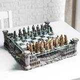 3D Roman Gladiator Pewter Chess Set