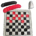 ibestby 3 in 1 Giant Checkers and Large Tic Tac Toe Game (26 x 26 ) Easy to Carry Giant Checker Indoor and Outdoor Board Game for Family Fun Board Game for All Ages