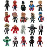 20 Pcs Superhero Mini Action Figures Sets for Kids Party Supplies Cupcake and Birthday Party! Bonus 25 Pcs Super Heroes Stickers!