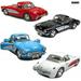 Set of 4: 5 1957 Chevy Corvette 1:34 Scale (Black/Blue/Red/White) by Kinsmart