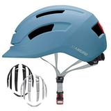 SLANIGIRO Adult Bike Helmet with Light - Commuter Bicycle Road Cycling Helmet with Replacement Pads for Men Women