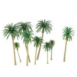 Carevas 15pcs Miniature Scenery Layout Model Tree Palm Trees Train Coconut Rainforest Home Garden Decoration