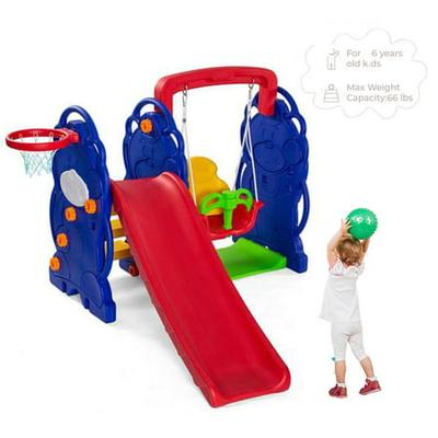 Backyard Playground 3 in 1 Slide & Swing Set Indoor Outdoor Toddler Kids Fun Toy 