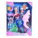 BETTINA Mermaid Princess Doll Pack Color Changing Mermaid Tail Dress Doll 12 and Dress Doll 3 and Dolphin Color Reveal Mermaid Toys for Little Girls and Play Gift Set Aged 3+