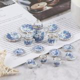 JETTINGBUY 1 Group0 1:12 Dollhouse Miniature Tableware Porcelain Ceramic Tea Cup Set