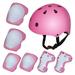 7Pcs Kids Safety Helmet Knee Elbow Pad Sets For Cycling Skate Bike Roller Protector Children Girls Boys Outdoor Sports Safety