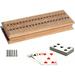 WE Games 3 Track Sprint Cabinet Cribbage Set with Metal Pegs & 2 Card Decks