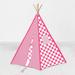 Bacati Mix N Match Ikat Chevron/Dots Pink/Fuchsia Teepee Tent for Kids/Toddlers 100% Cotton Breathable Percale Fabric Cover