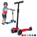 Kick Scooter for Kids Boys Girls 3 Wheel Scooter for Toddler for 2-5 Years Old Adjustable Height Light Up Flashing Wheels Removable Handlebar Lean to Steer Easy to Carry