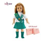 Emily Rose 18 Inch Doll Jr. Girl Scout-Inspired Uniform | 4 Piece 18 Doll Junior Scout Outfit | GIFT BOXED! | Fits American Girl and Similar Dolls