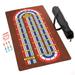 Tabletop Cribbage - Giant Spill-Resistant Neoprene Track Game Board (22 x 40 ) with 9 Pawns Deck of Cards & Travel Carry Bag - Classic Family Board Game Night & Bar Games - 2-4 Players 30+ mins