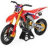 Supercross Authentic Justin Brayton 1:10 Scale Collector Die-Cast Motorcycle Replica with Display Stand