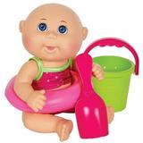 Cabbage Patch Kids Beach Time Tiny Newborn With Pink Toy Floatie Pail And Shovel Watermelon Swimsuit 9 inch Doll